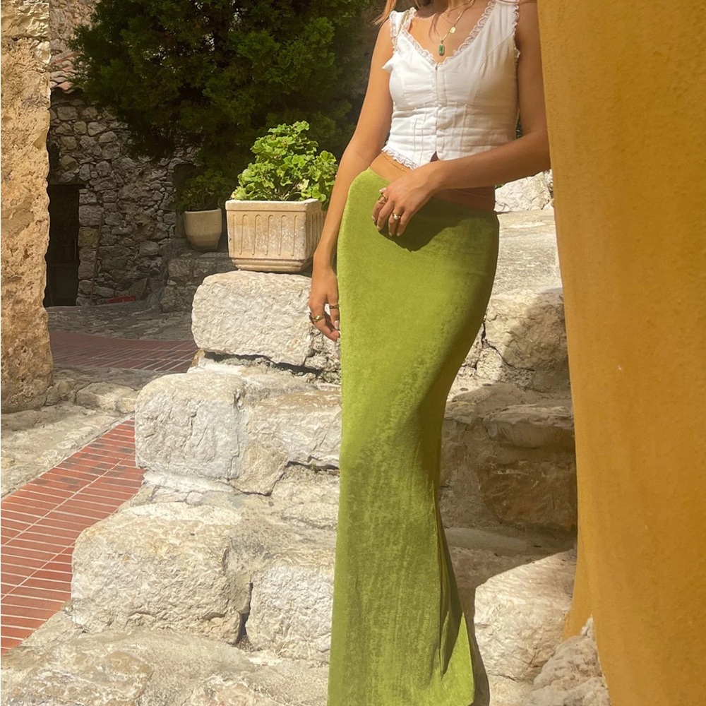 Princess Polly Harriette Maxi Skirt Green